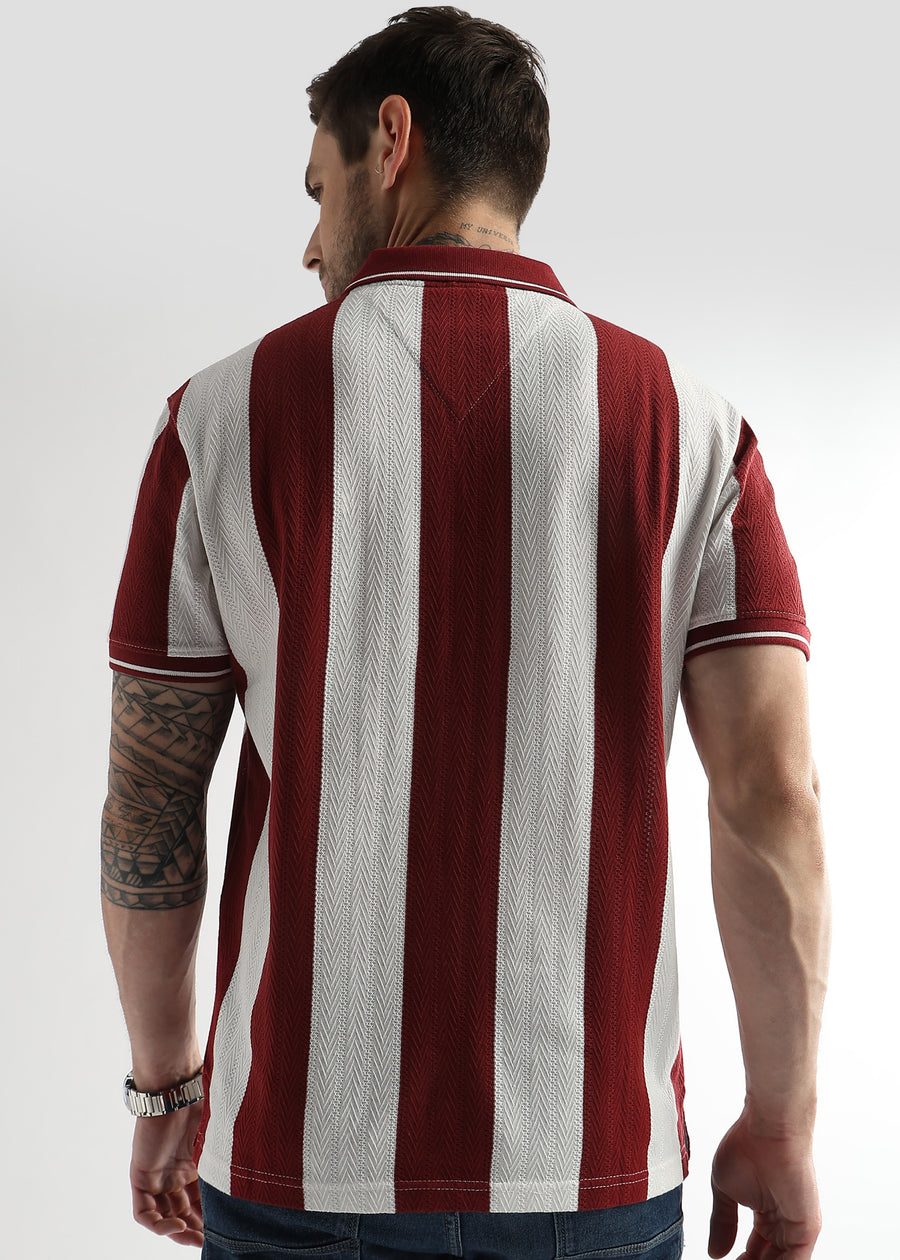 Red Dahlia Structured Half Zip Polo