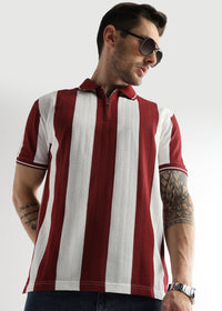 Red Dahlia Structured Half Zip Polo