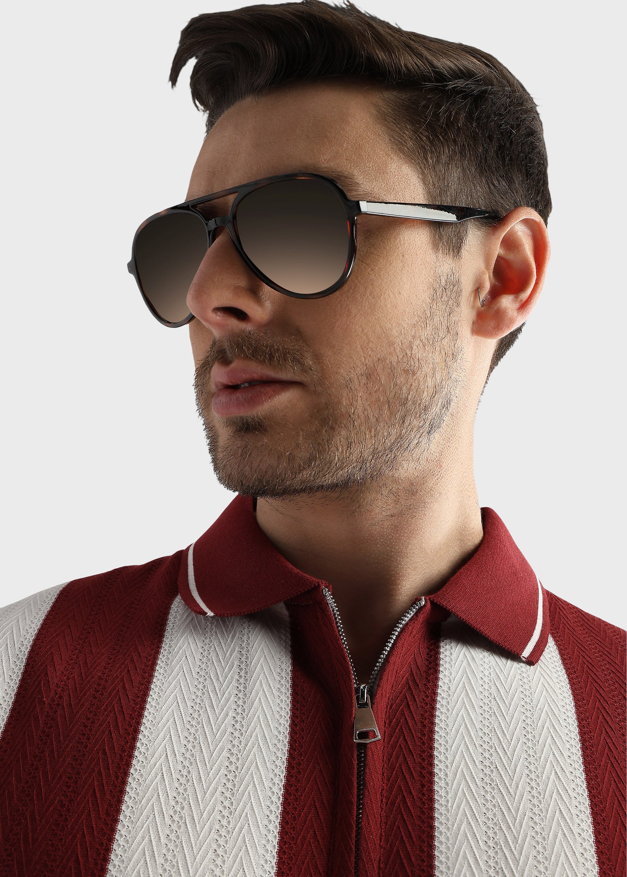 Red Dahlia Structured Half Zip Polo