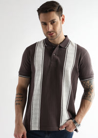 Plum Raisin Multi Structured Polo