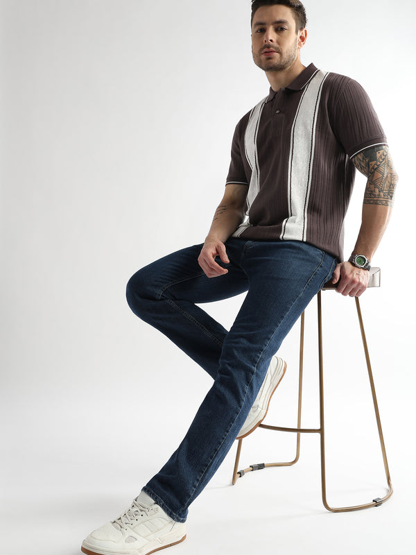 Plum Raisin Multi Structured Polo