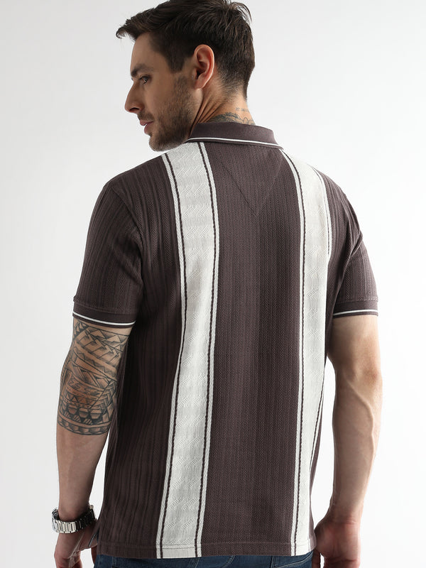 Plum Raisin Multi Structured Polo