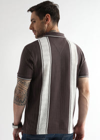 Plum Raisin Multi Structured Polo