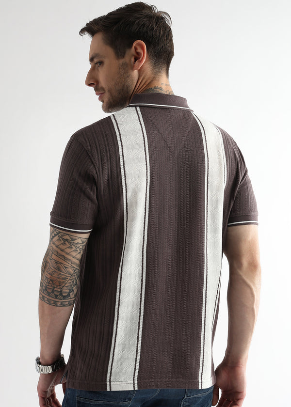 Plum Raisin Multi Structured Polo