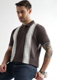 Plum Raisin Multi Structured Polo