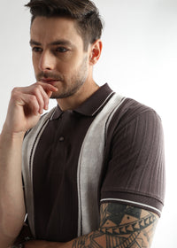 Plum Raisin Multi Structured Polo