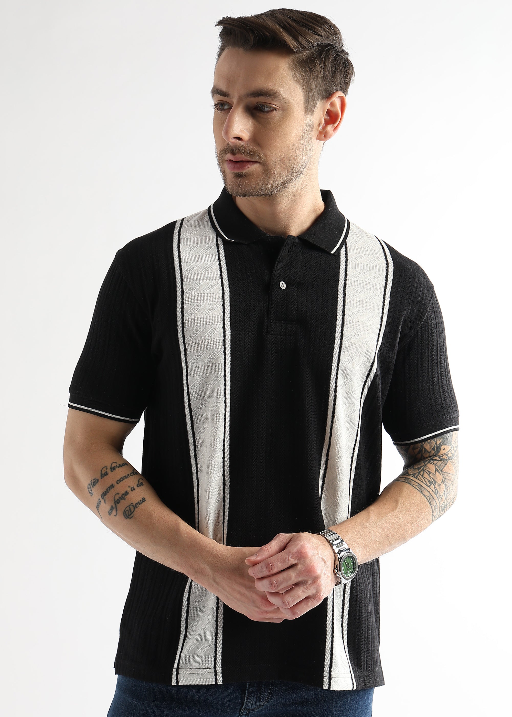 Chaos Black Multi Structured Polo