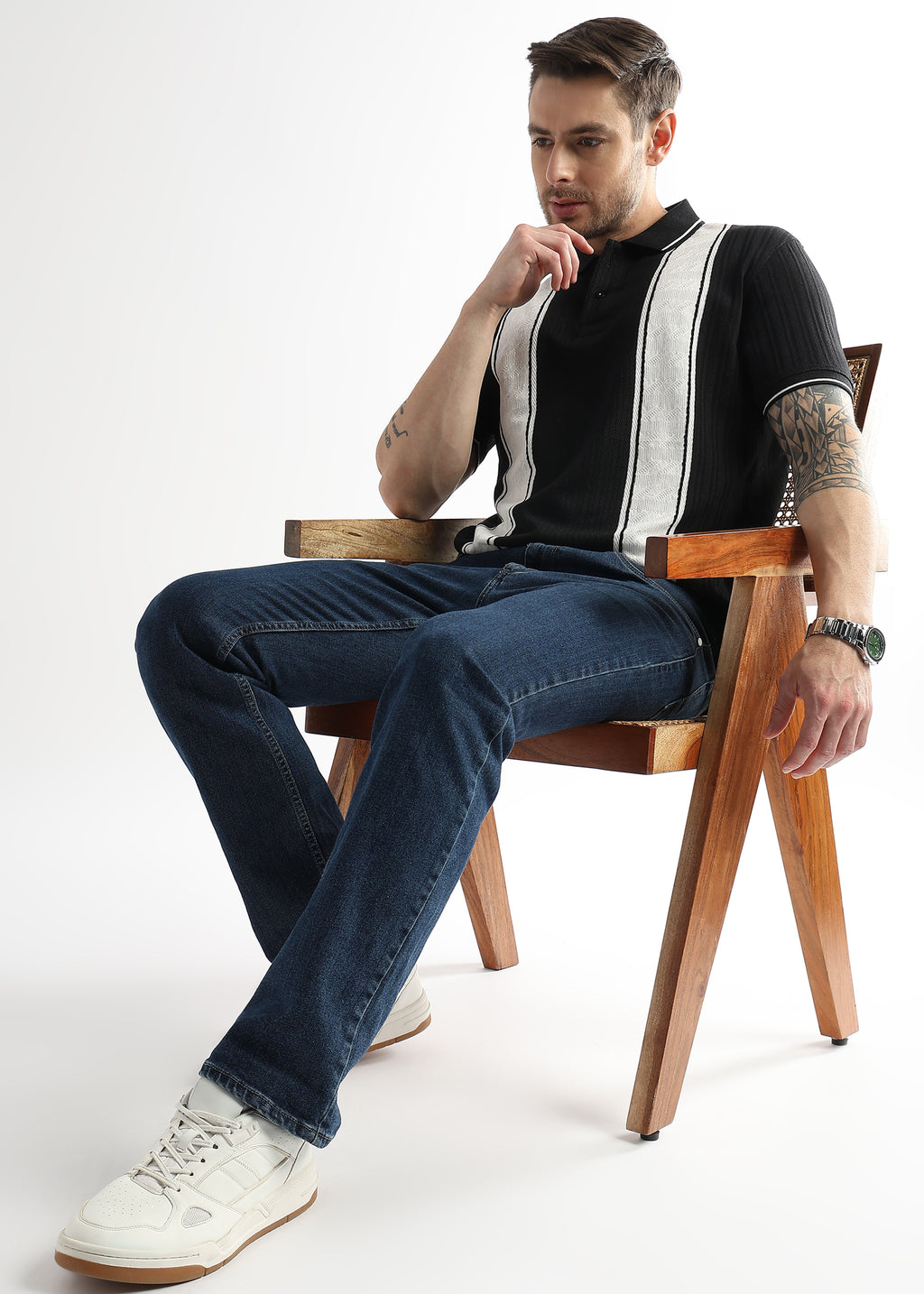 Chaos Black Multi Structured Polo