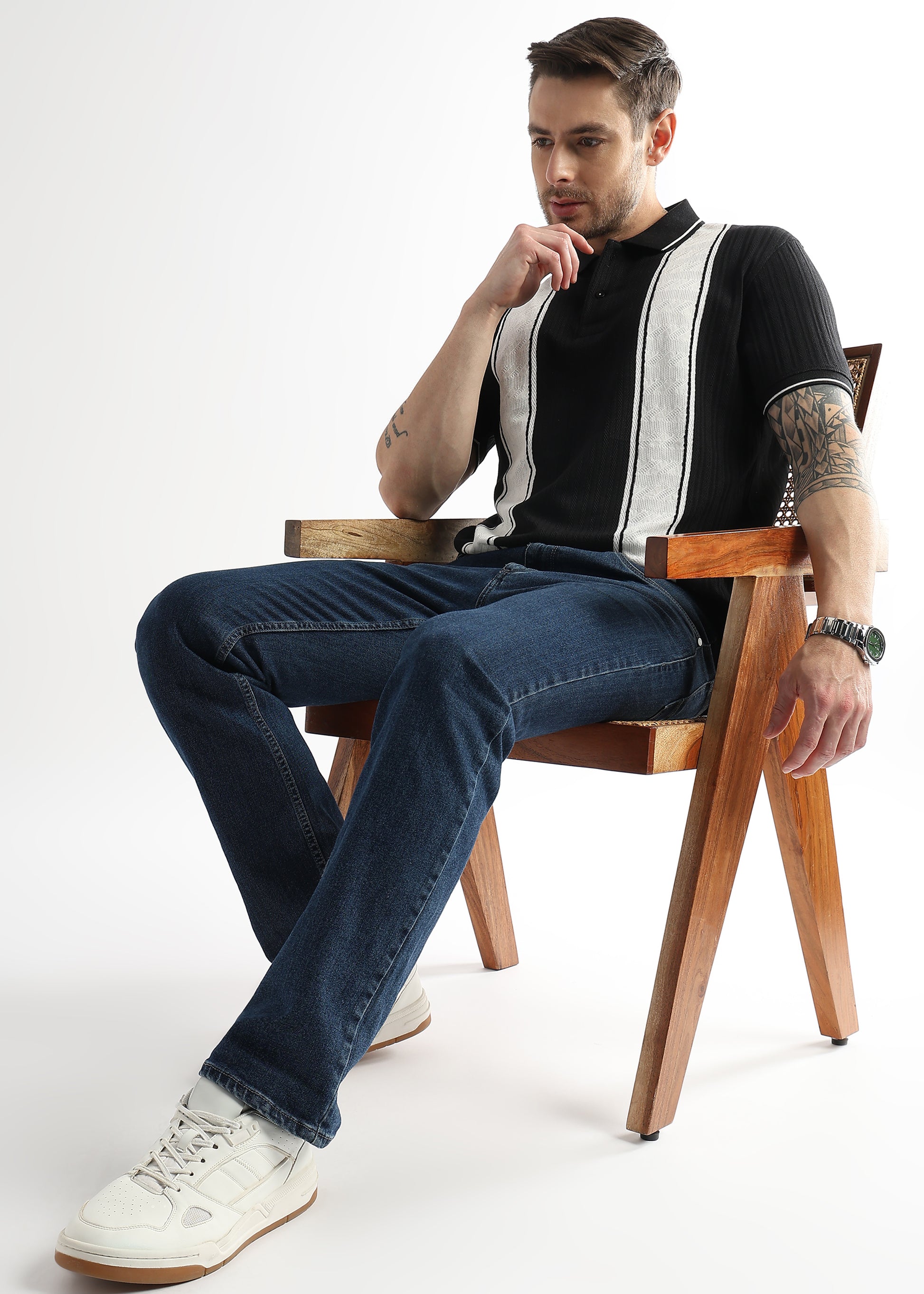 Chaos Black Multi Structured Polo