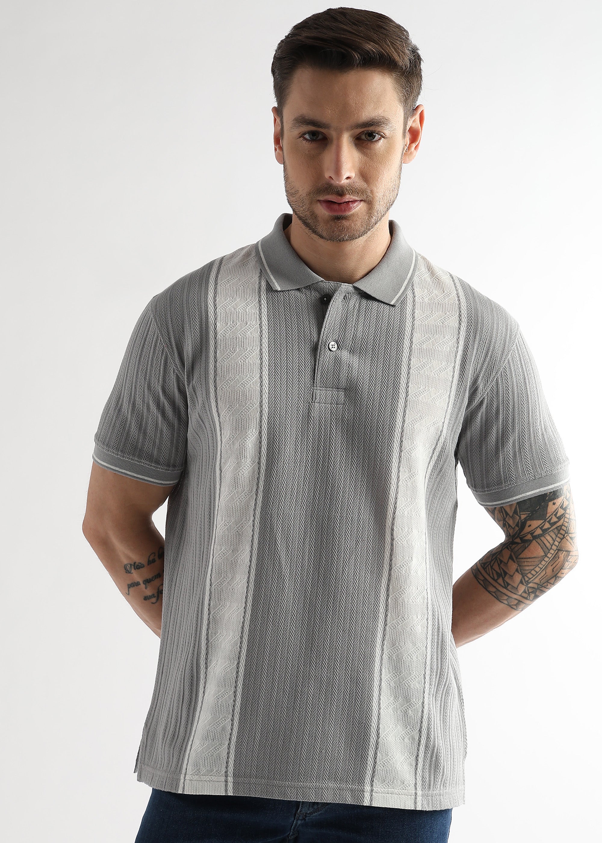 Gargoyle Gray Multi Structured Polo