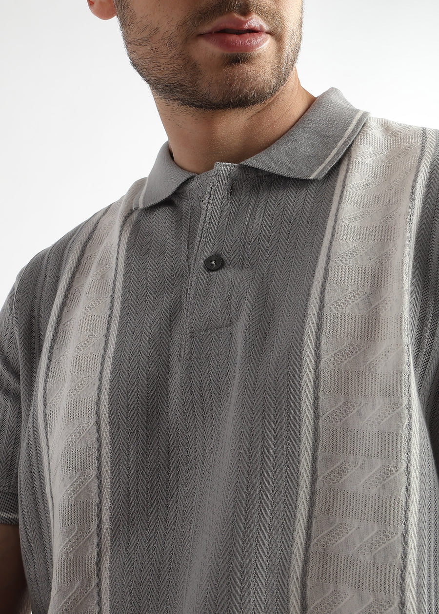 Gargoyle Gray Multi Structured Polo