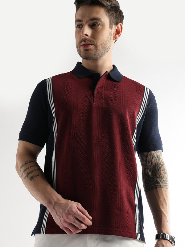 Cabernet Contrast Collar Structured Polo