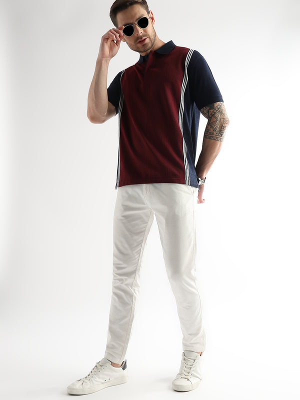 Cabernet Contrast Collar Structured Polo
