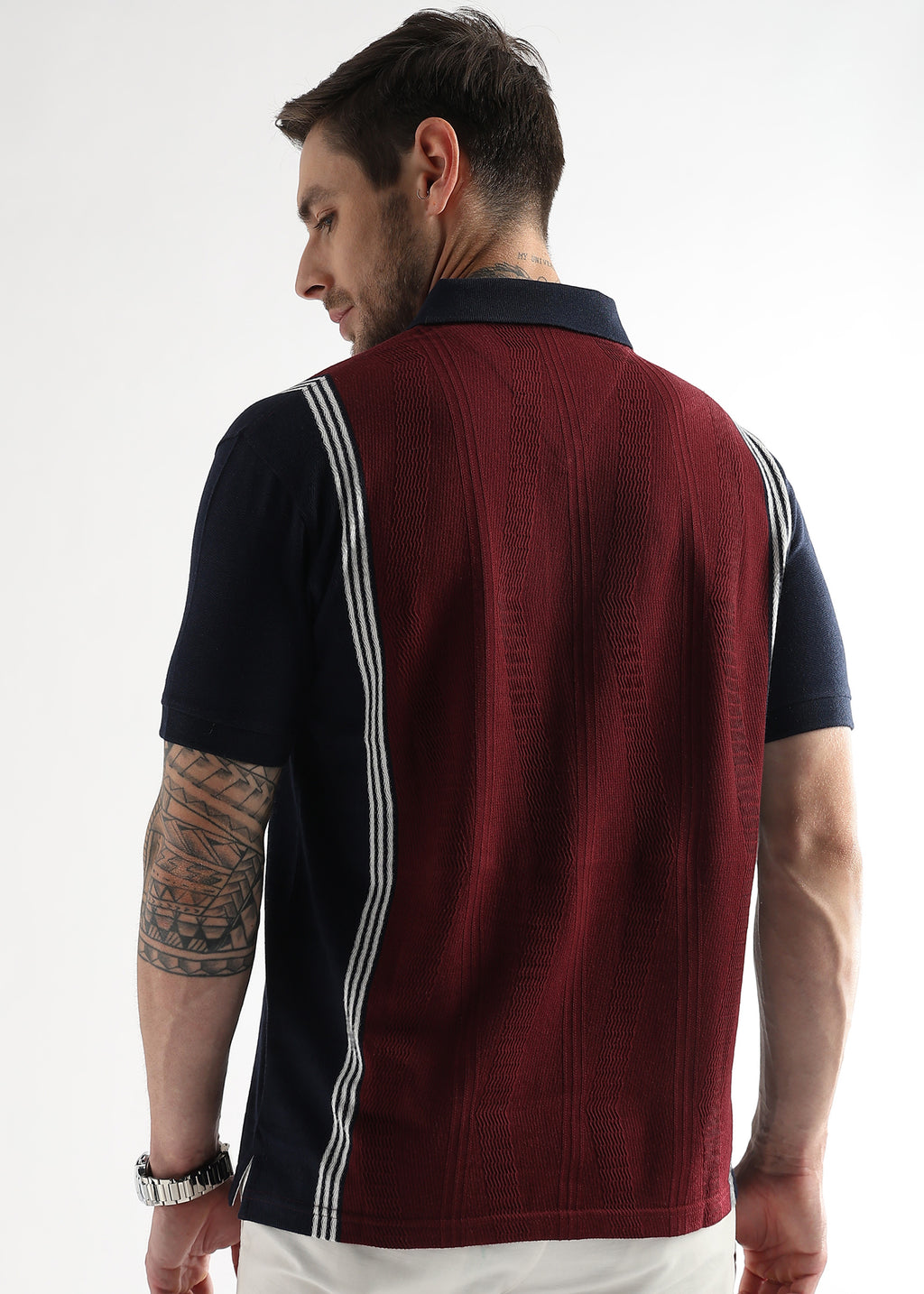 Cabernet Contrast Collar Structured Polo
