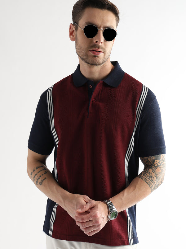 Cabernet Contrast Collar Structured Polo