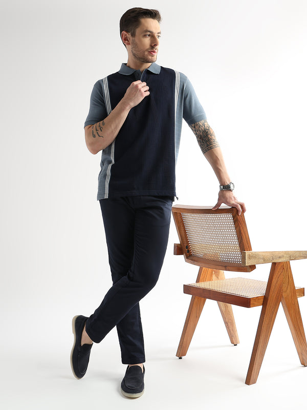 Sky Captain Contrast Collar Structured Polo