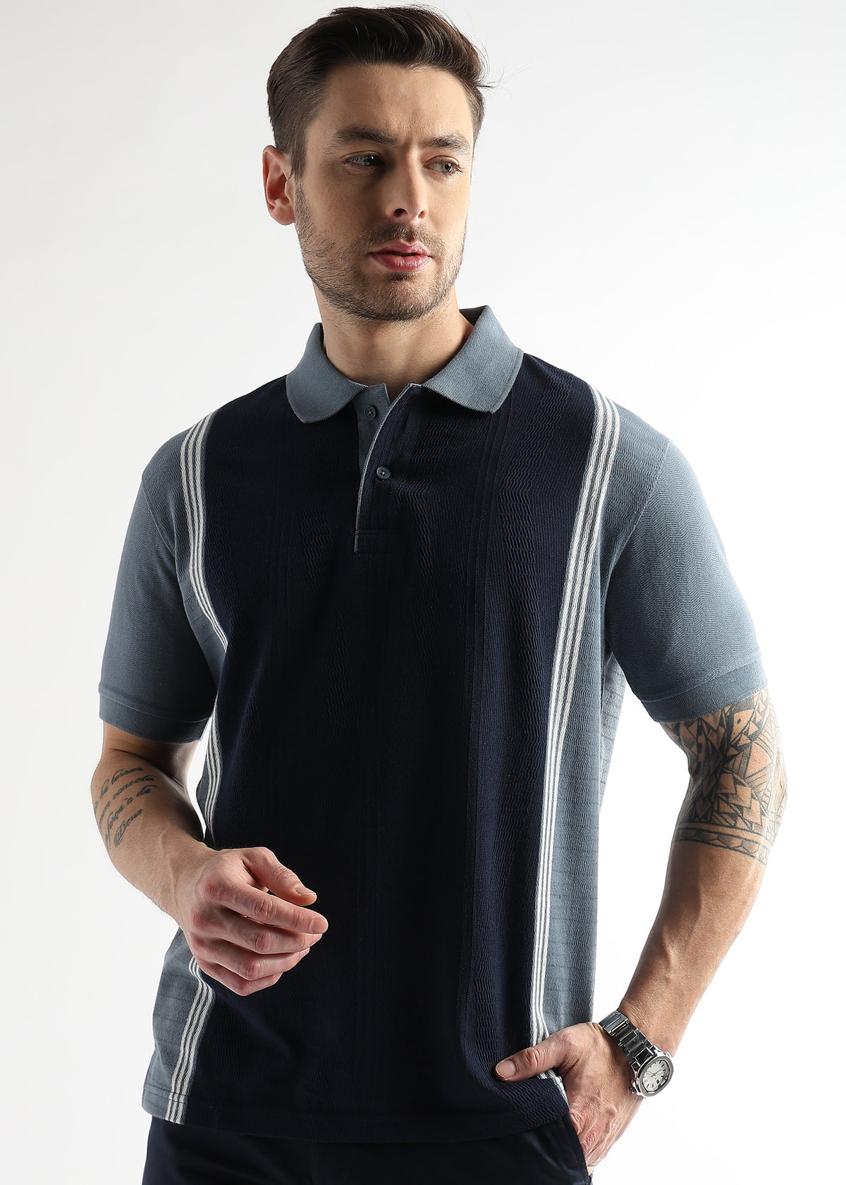 Sky Captain Contrast Collar Structured Polo