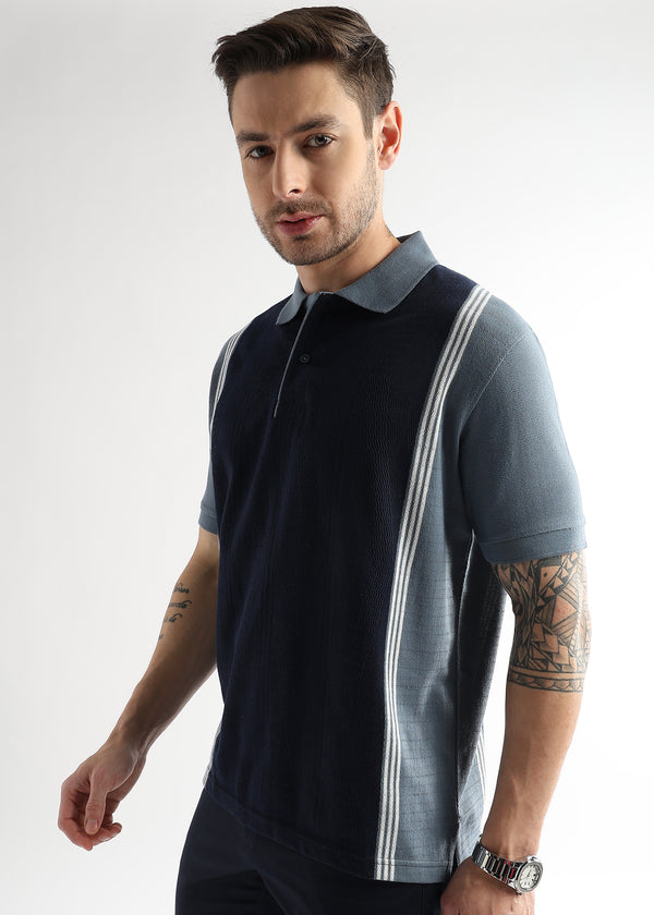 Sky Captain Contrast Collar Structured Polo