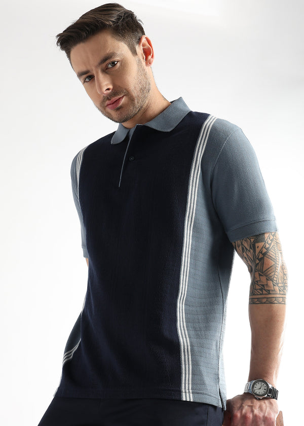 Sky Captain Contrast Collar Structured Polo