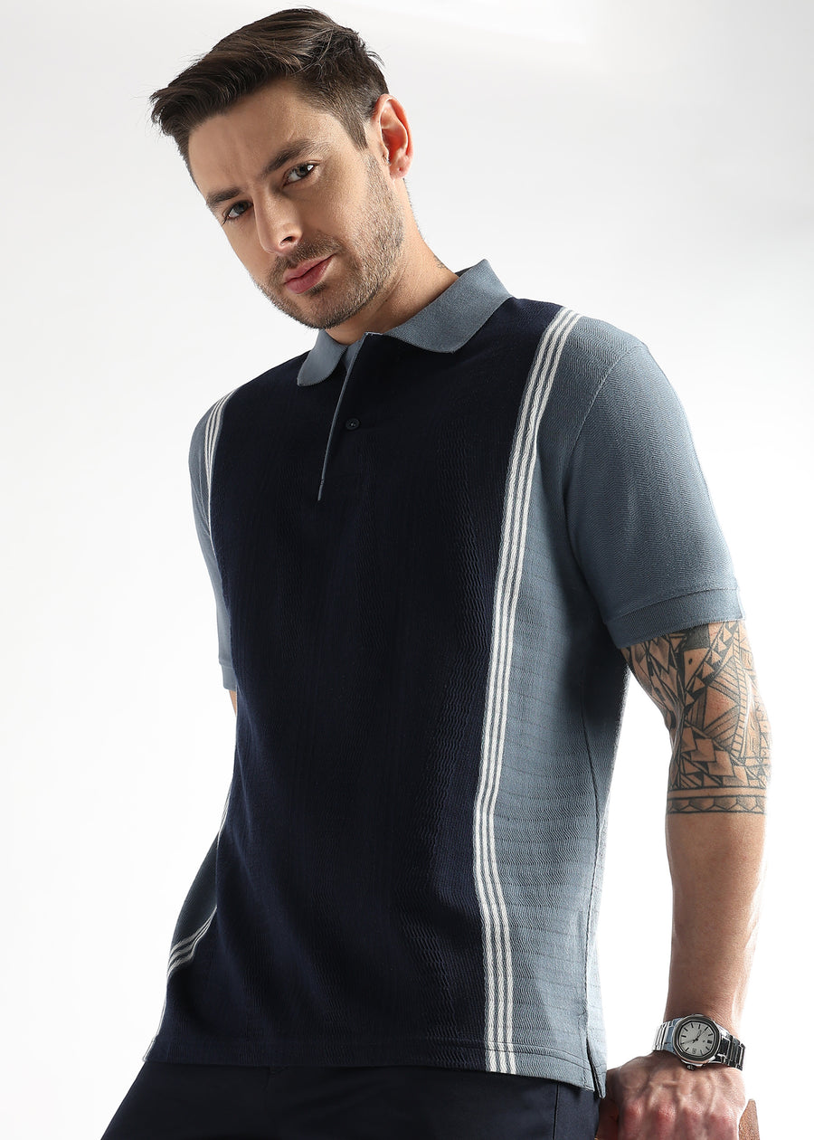 Sky Captain Contrast Collar Structured Polo