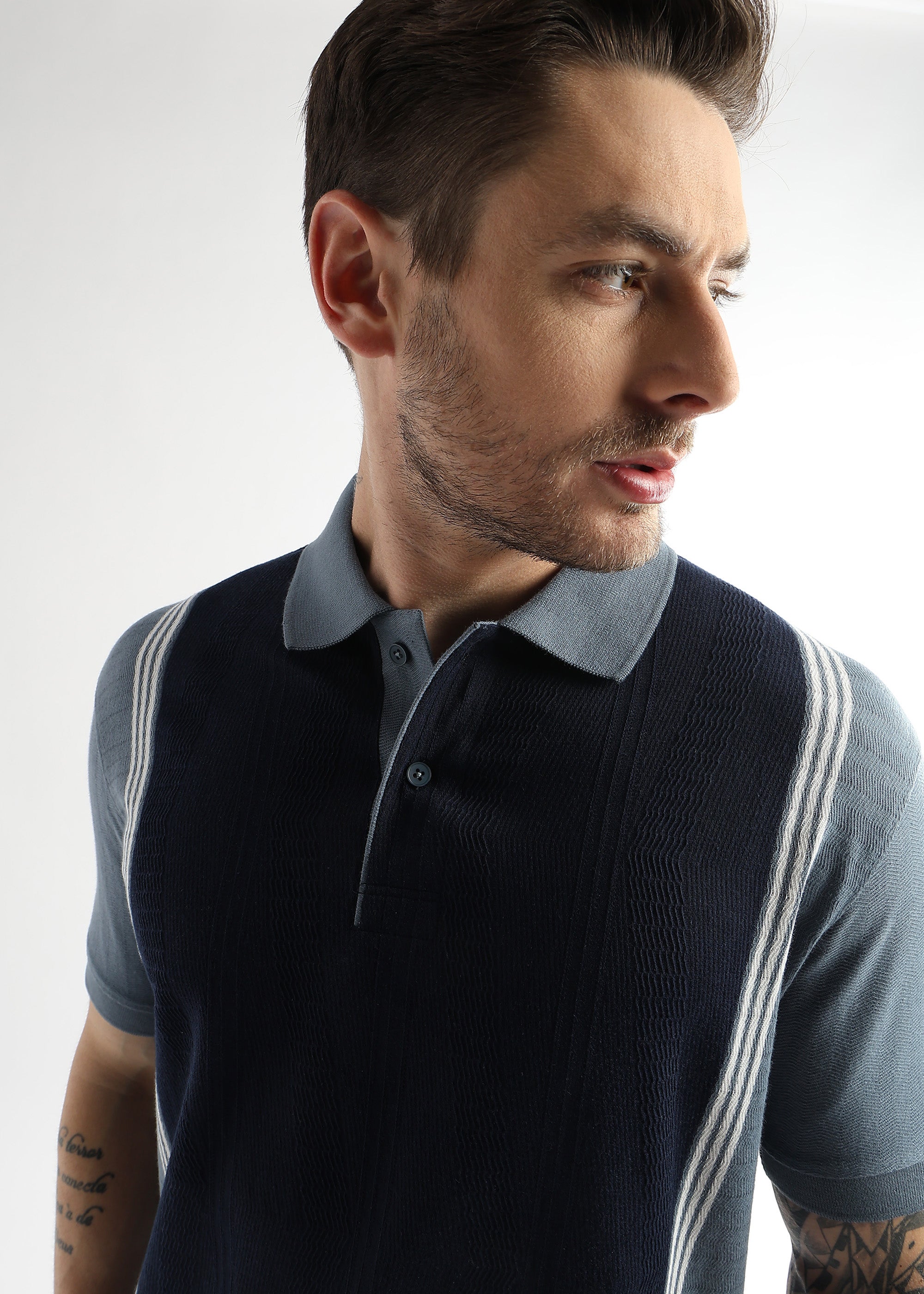 Sky Captain Contrast Collar Structured Polo