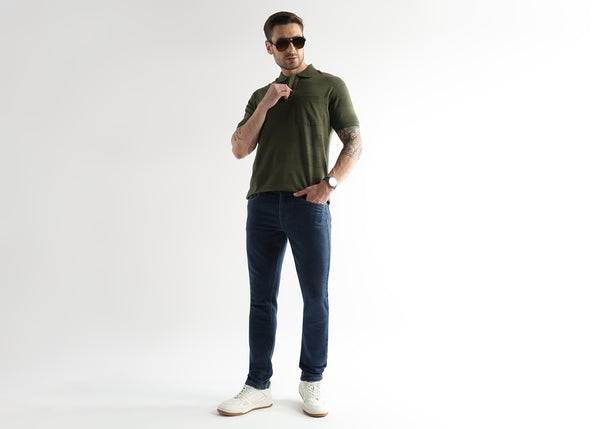 Cypress Green Self Structured Polo