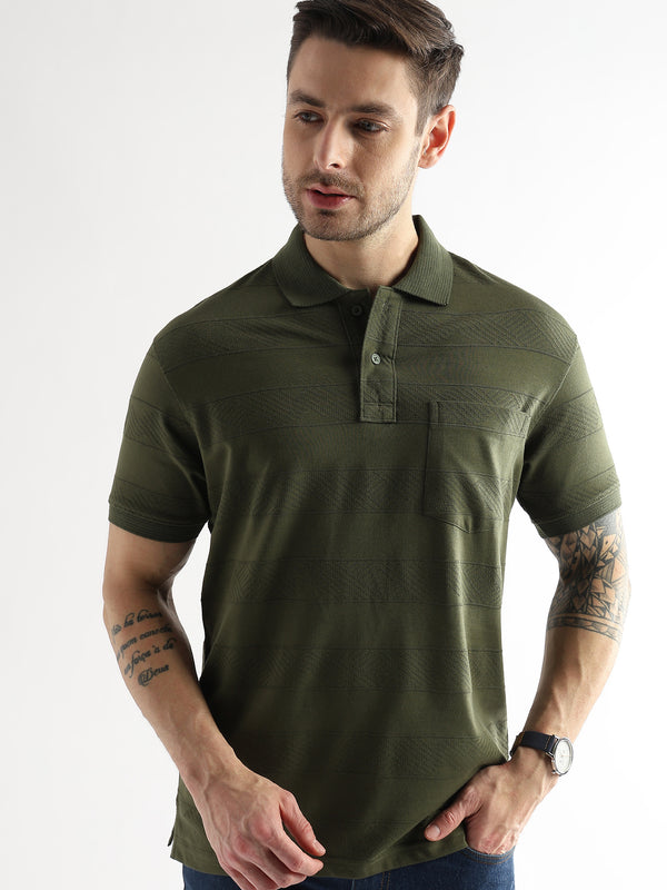 Cypress Green Self Structured Polo