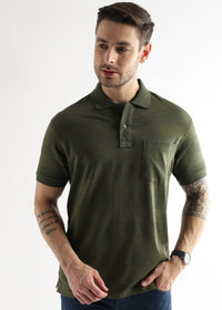 Cypress Green Self Structured Polo