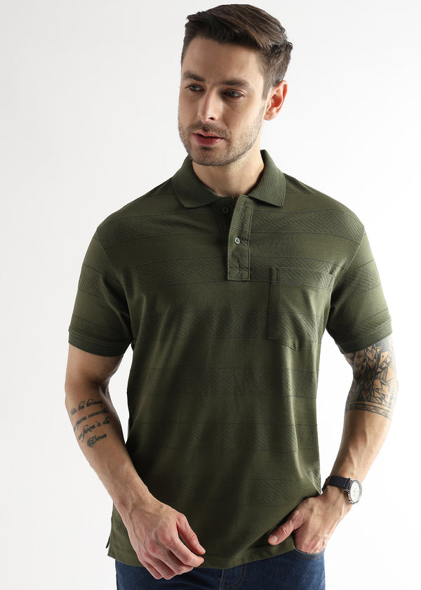 Cypress Green Self Structured Polo