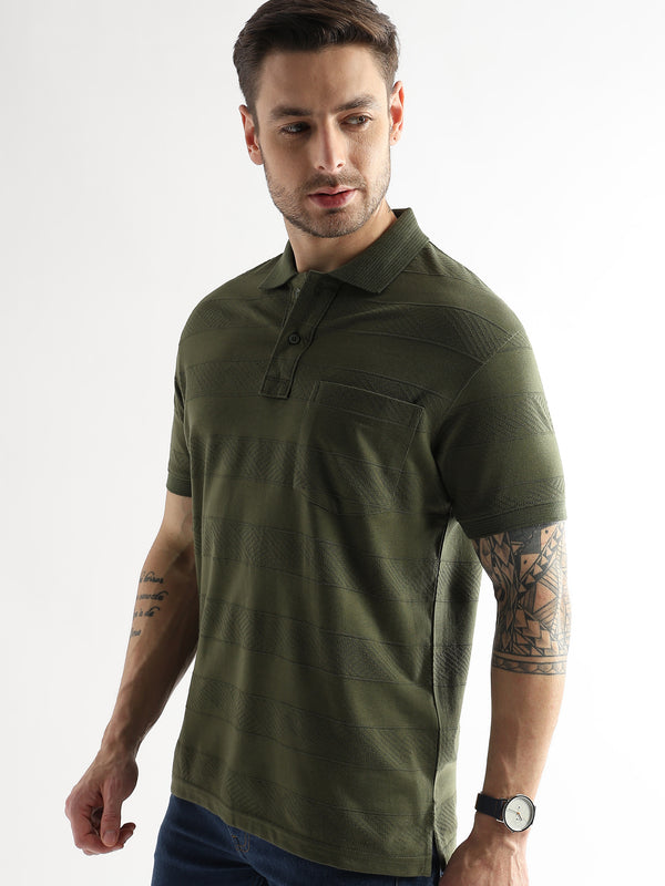 Cypress Green Self Structured Polo