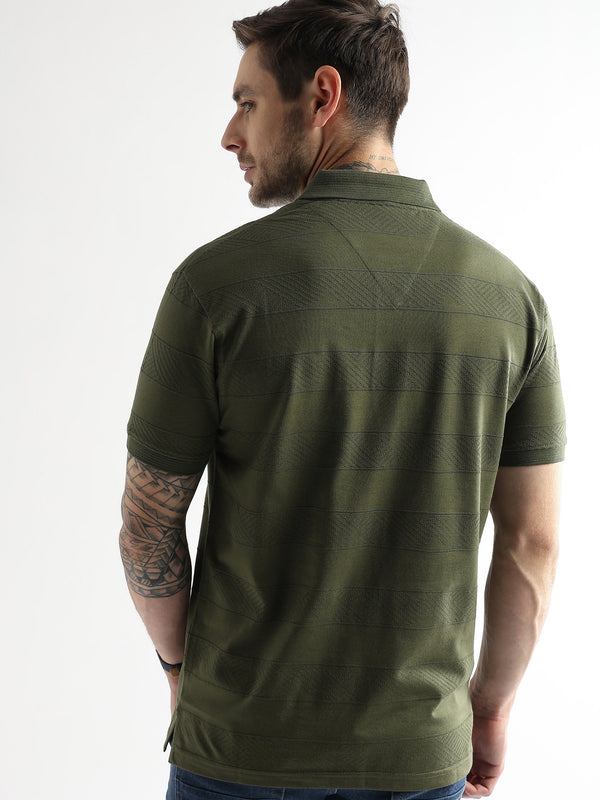 Cypress Green Self Structured Polo