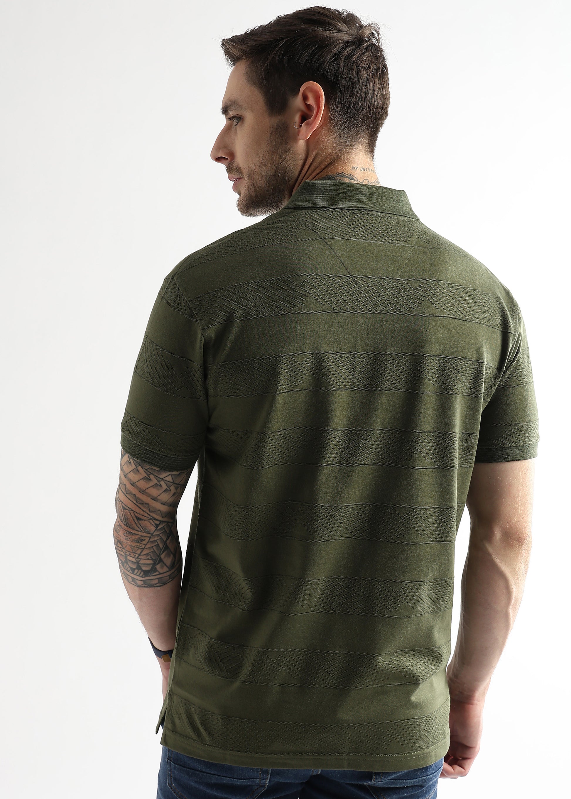 Cypress Green Self Structured Polo