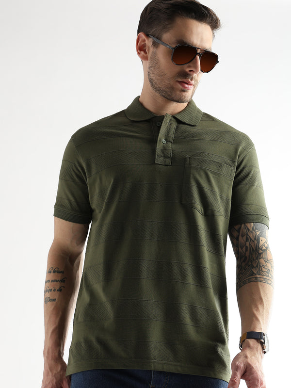 Cypress Green Self Structured Polo