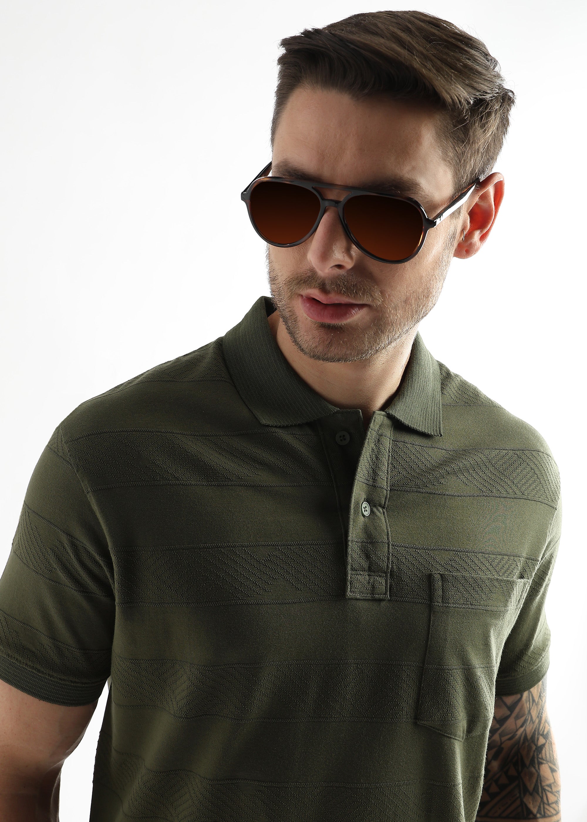 Cypress Green Self Structured Polo