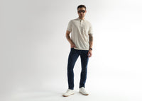 Afterglow White Self Structured Polo