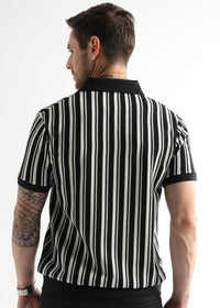 Underworld Black Vertical Structured Polo