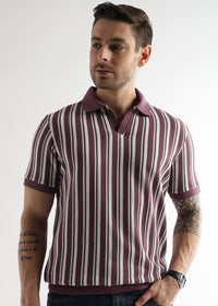Plum Wine Vertical Structured Polo