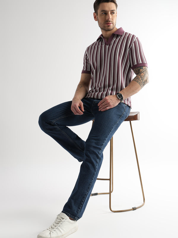 Plum Wine Vertical Structured Polo