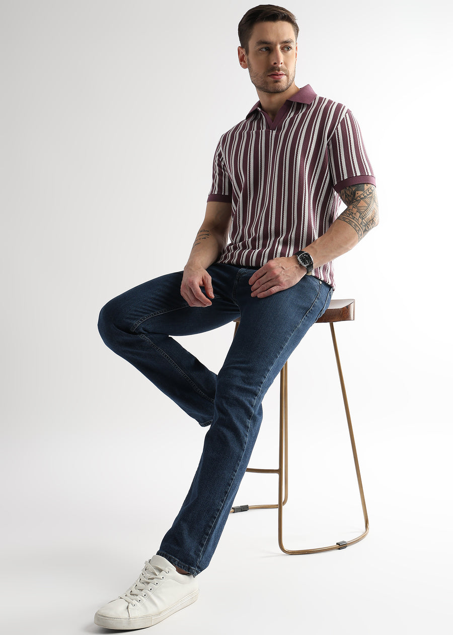 Plum Wine Vertical Structured Polo