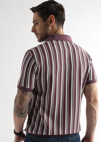 Plum Wine Vertical Structured Polo