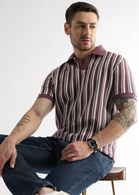 Plum Wine Vertical Structured Polo