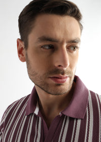 Plum Wine Vertical Structured Polo