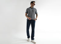 Navy Iris Vertical Structured Polo