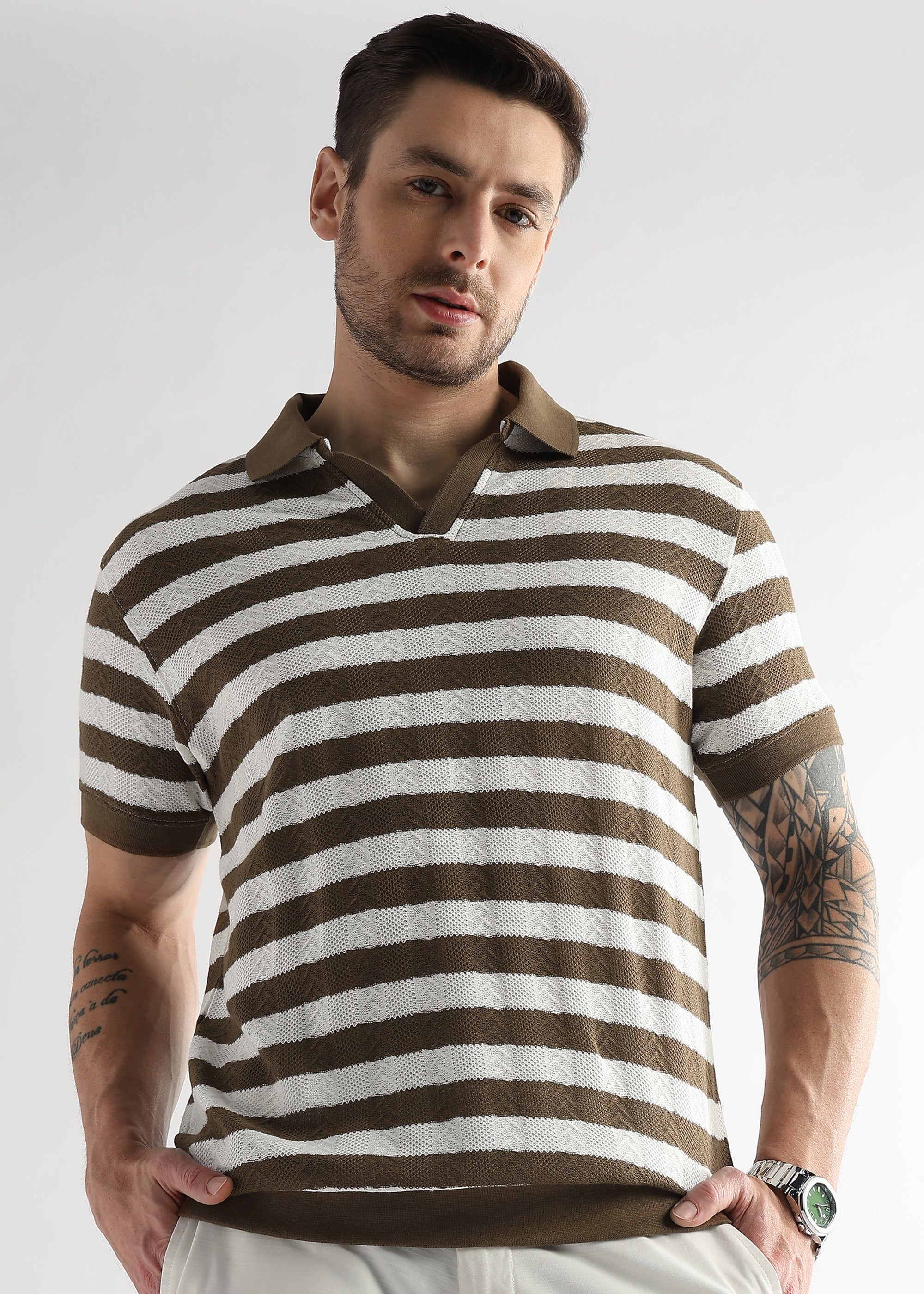 Dark Earth Cross Structured Polo
