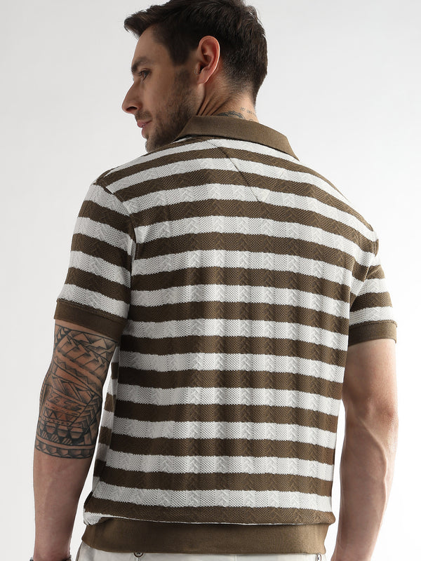 Dark Earth Cross Structured Polo
