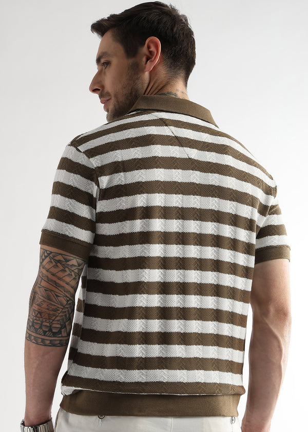 Dark Earth Cross Structured Polo