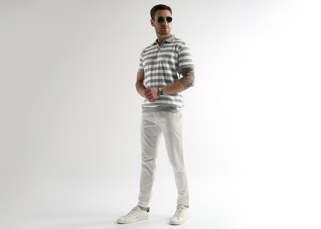 Ghost Gray Cross Structured Polo
