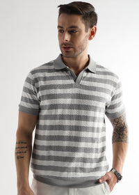 Ghost Gray Cross Structured Polo