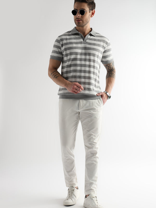 Ghost Gray Cross Structured Polo