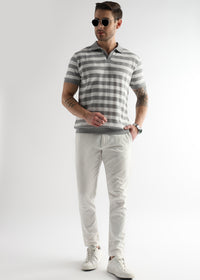 Ghost Gray Cross Structured Polo